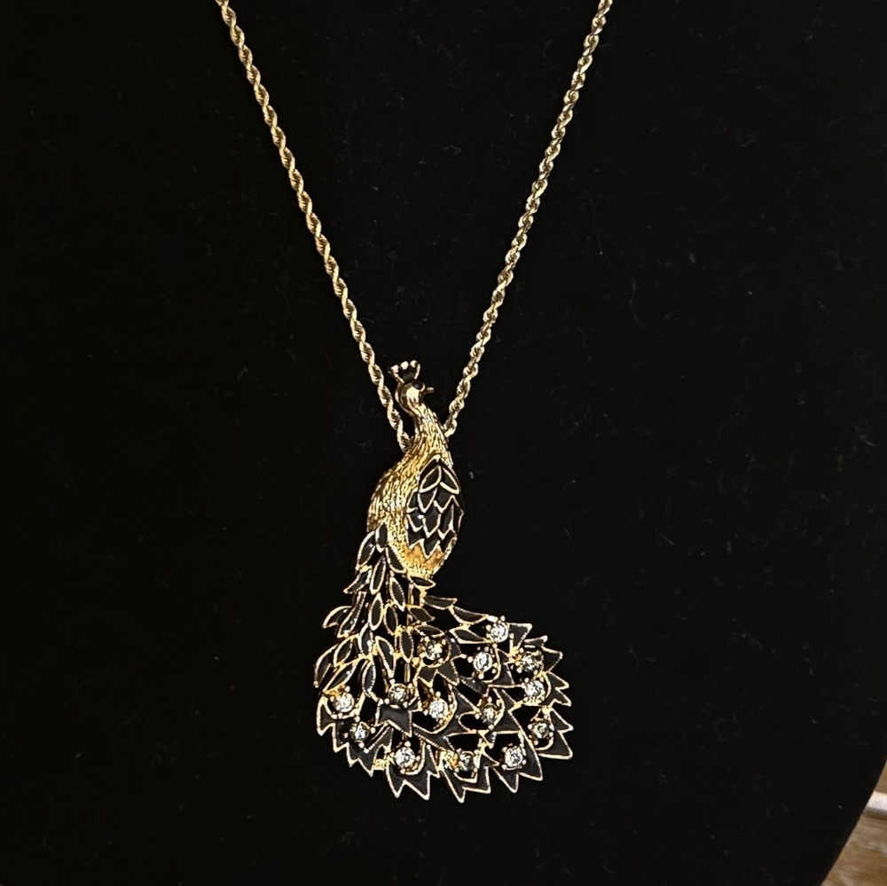 Eisenberg Ice Peacock Brooch
